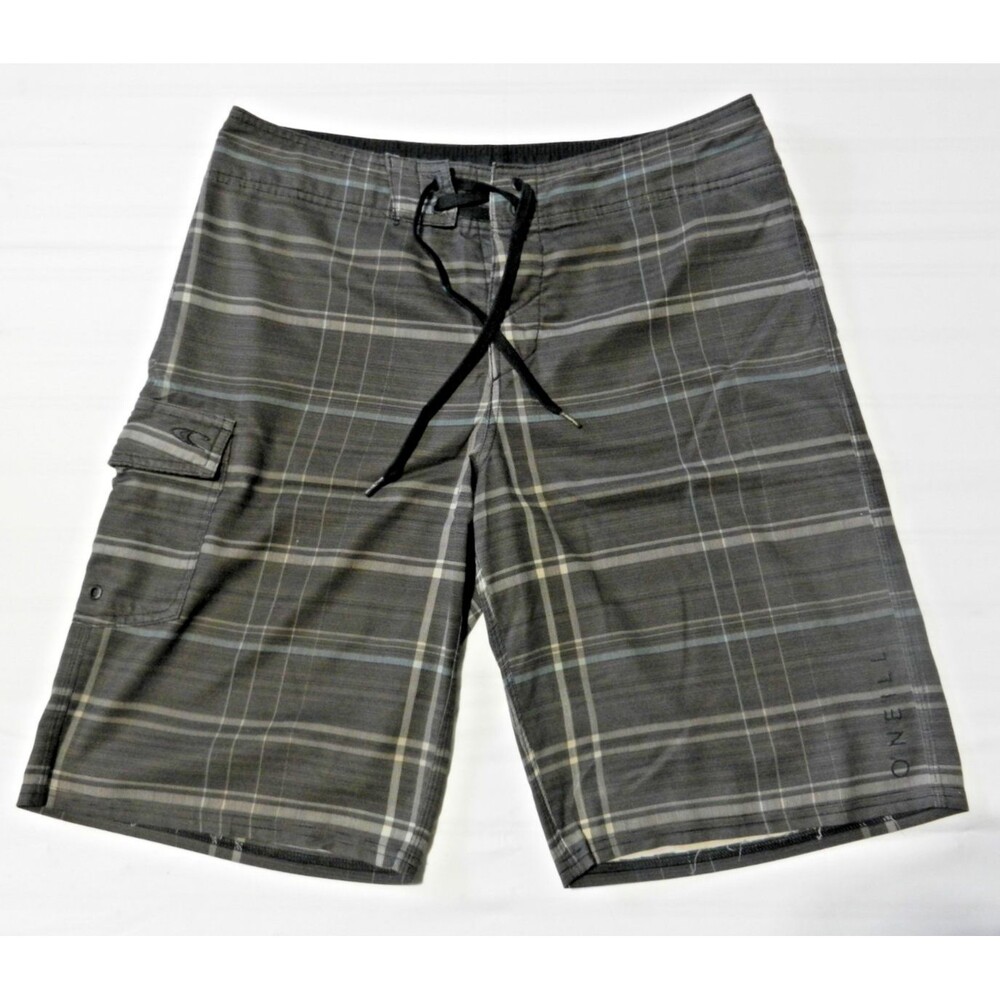 O'Neill Men's Board Shorts Gray and White Size 31" Swimsuit Bathing Suit